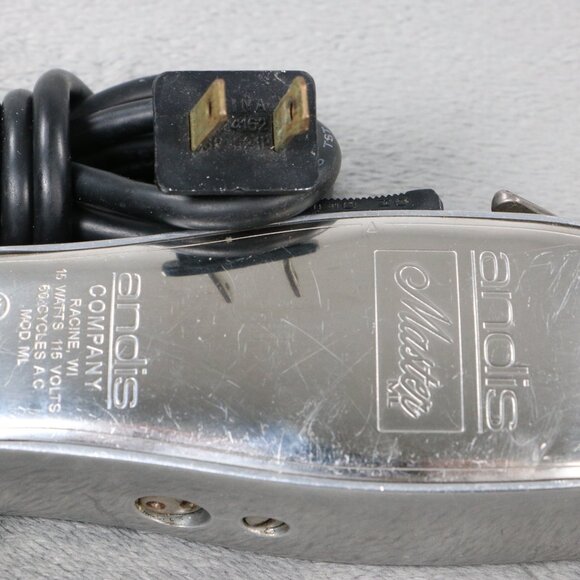 Vintage Andis Master ML Adjustable Blade Hair Clipper With Cord All Silver - Picture 2 of 12